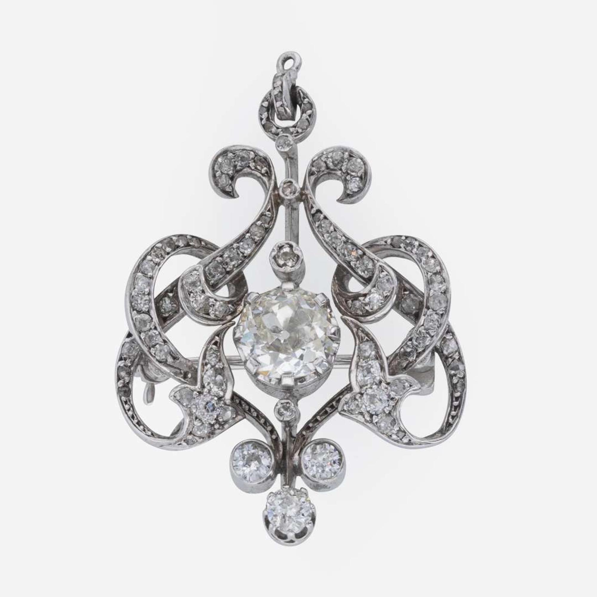 A Platinum and Diamond Pendant