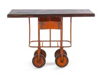 A Painted Metal Bar Cart