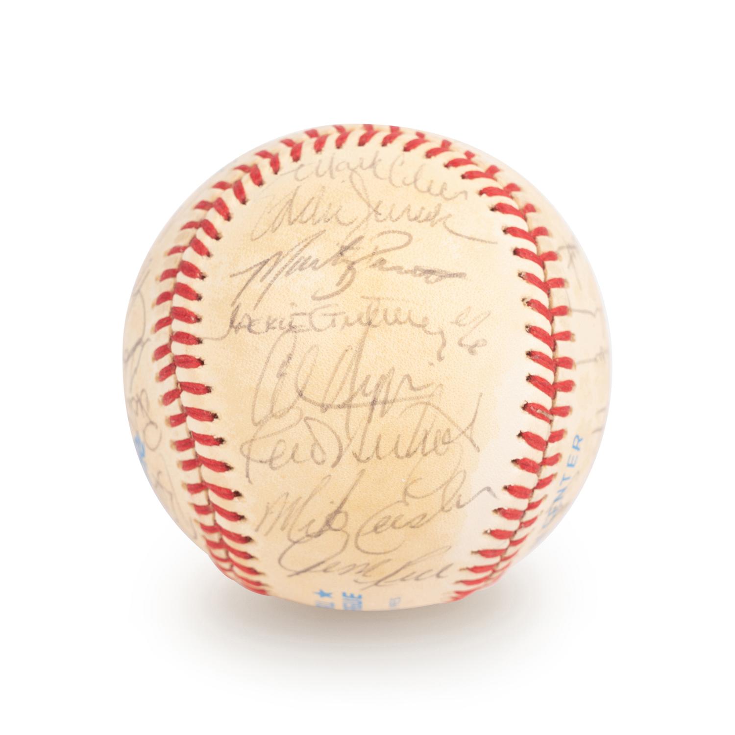 A 1983 Boston Red Sox Team Signed Autograph Baseball with 25 Signatures (Beckett Authentication Services Letter BAS Certified),
