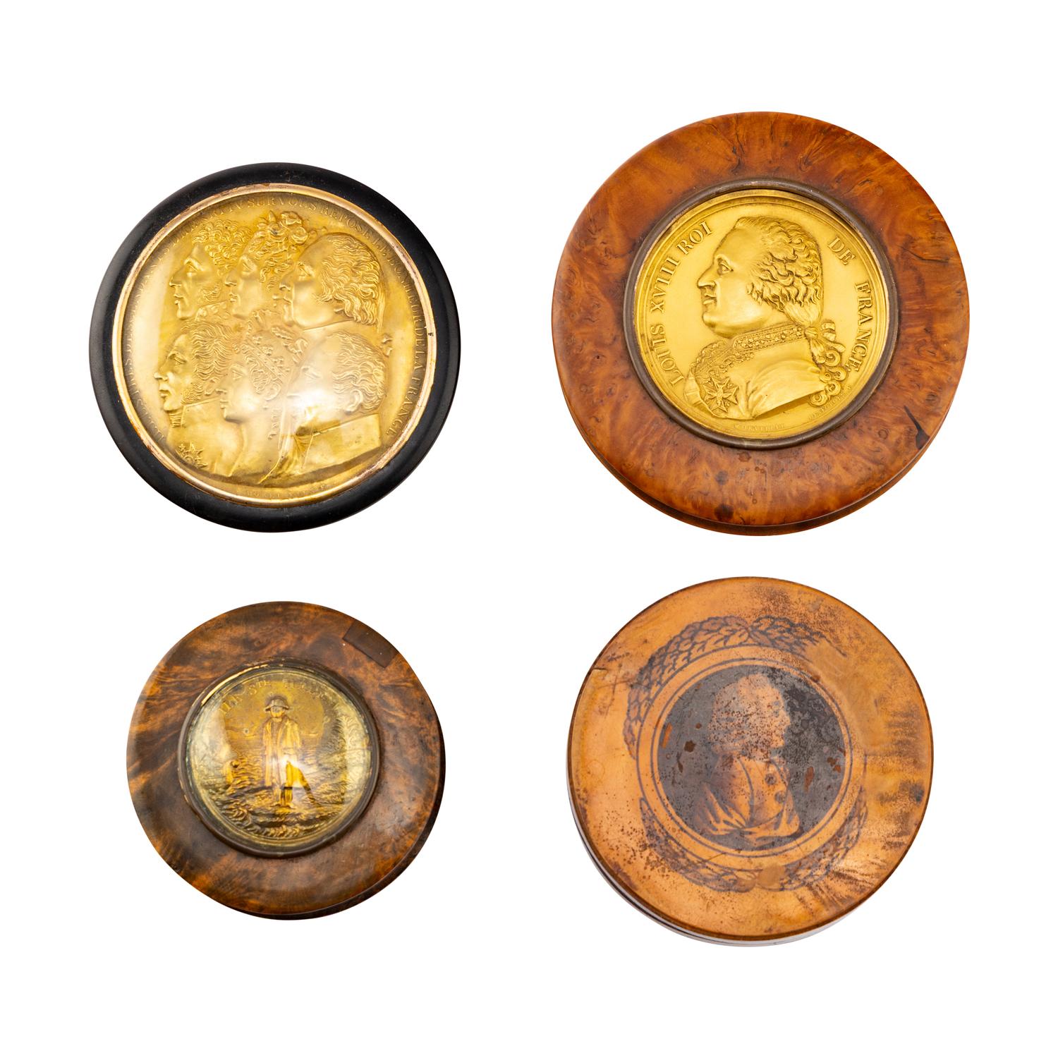 Three French Burlwood and Gilt Metal Boxes