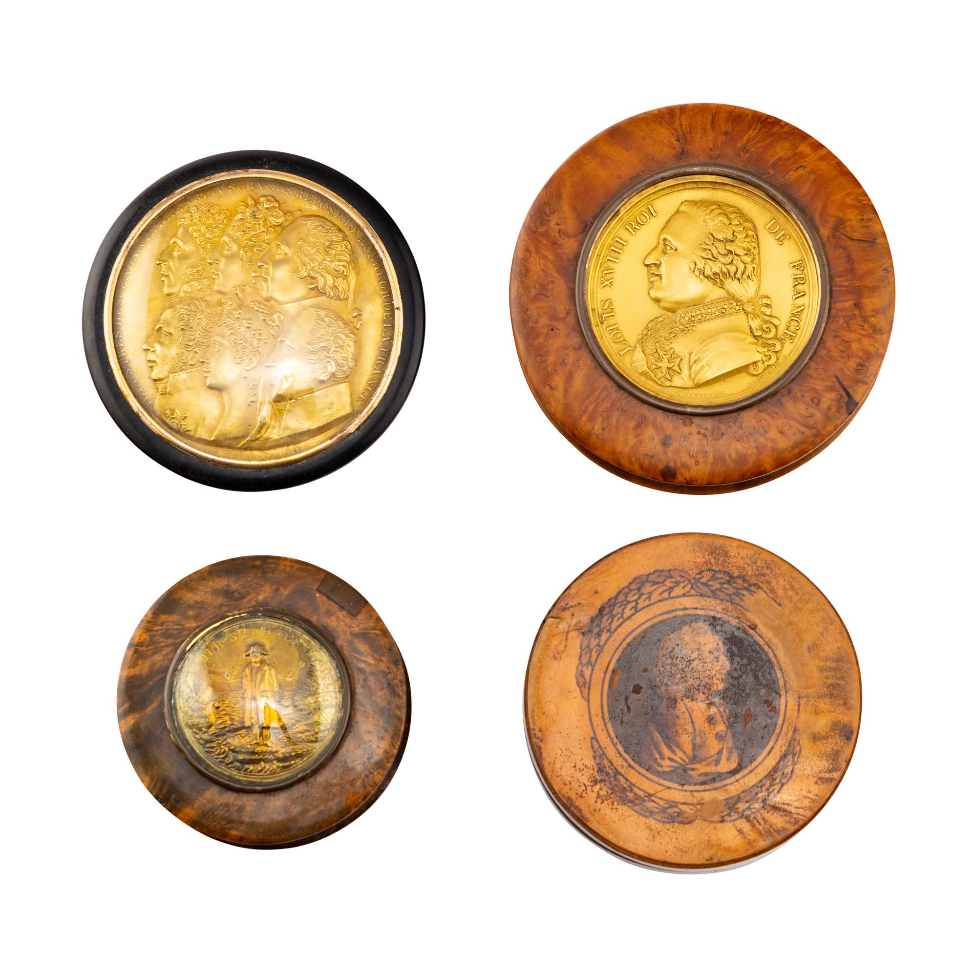 Three French Burlwood and Gilt Metal Boxes