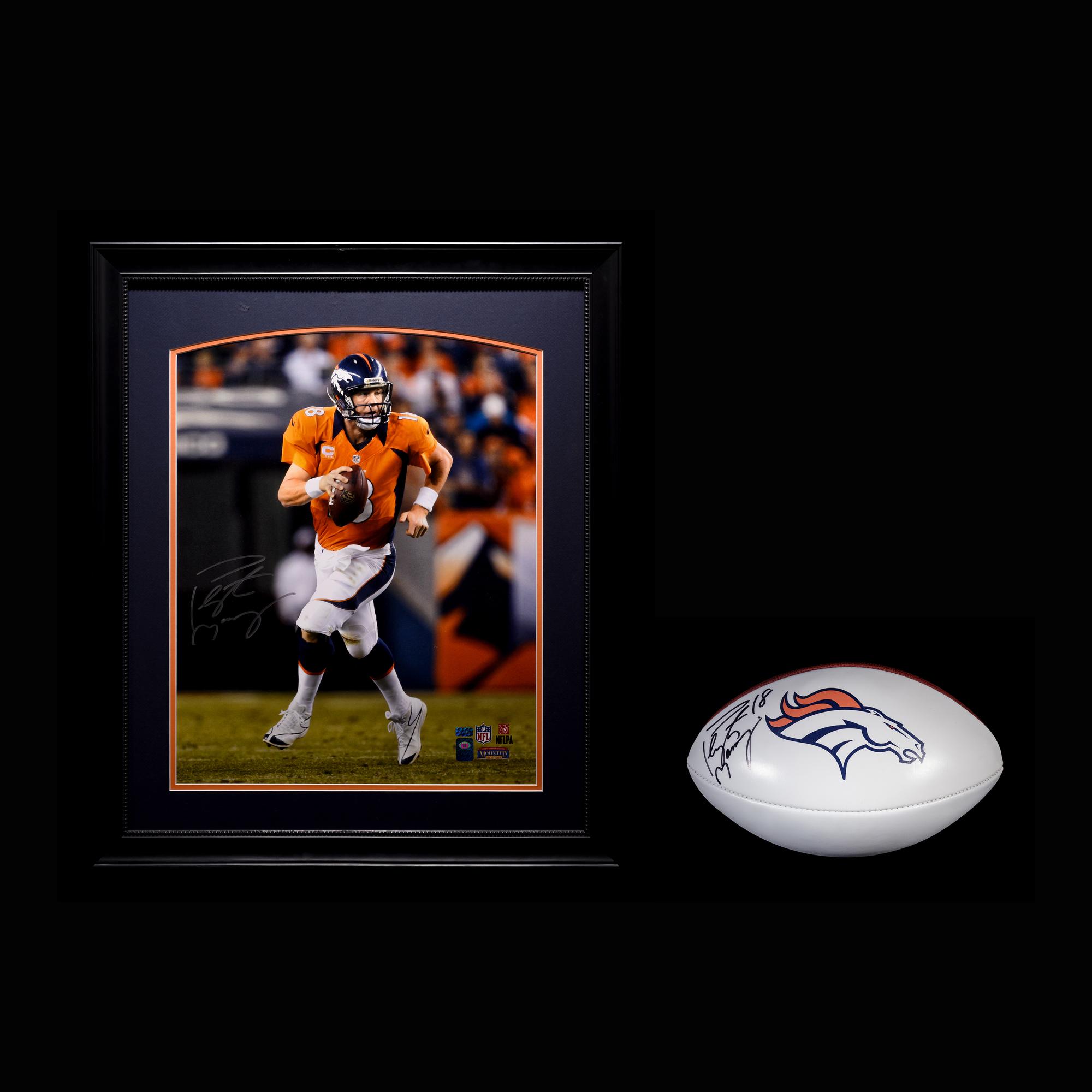 A Group of Peyton Manning Denver Broncos Signed Autograph Items,