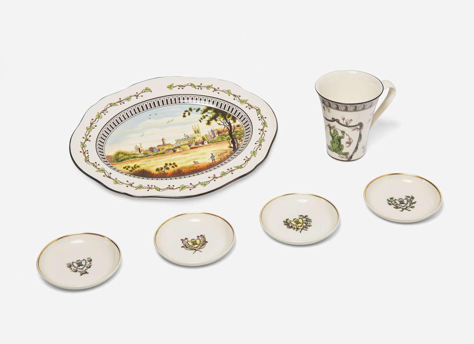 Six Pieces of Wedgwood Frog Service Related Queensware Items, UK, circa 2000