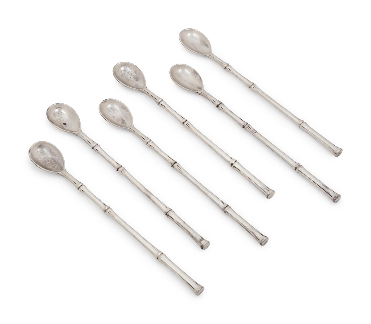 A Collection of Ten Tiffany & Co. Silver Bamboo Pattern Bar Articles