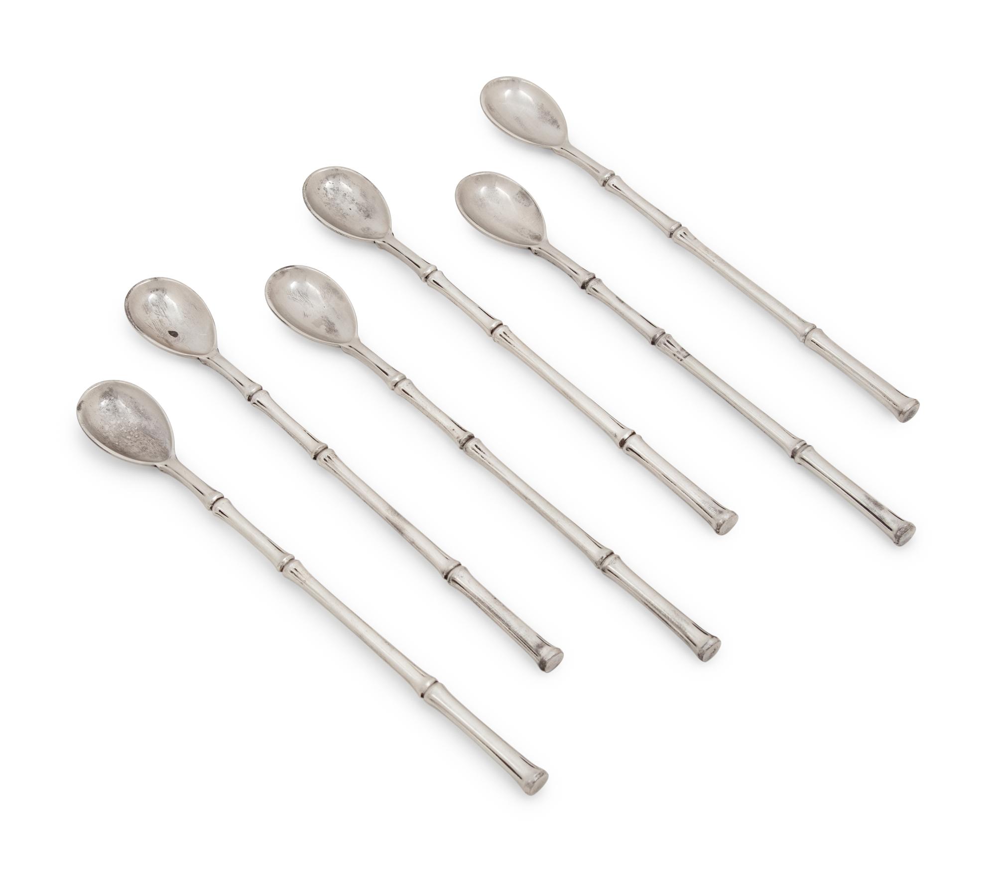 A Collection of Ten Tiffany & Co. Silver Bamboo Pattern Bar Articles