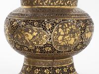 Two Persian Brass Lidded Vessels