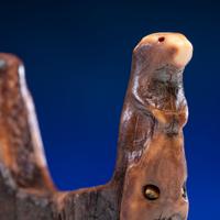 Iñupiat Fossilized Walrus Ivory Harpoon Rest, with Seals
