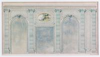 A French Architectural Rendering of a Trellis Room 11 x 20 inches. — 19TH CENTURY