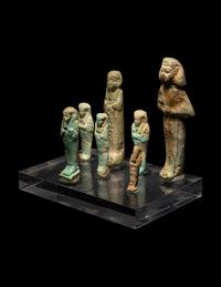 Seven Egyptian Faience Ushabtis