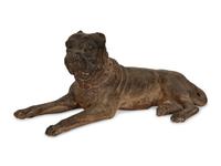 A Pair of English Painted Terracotta Pugs