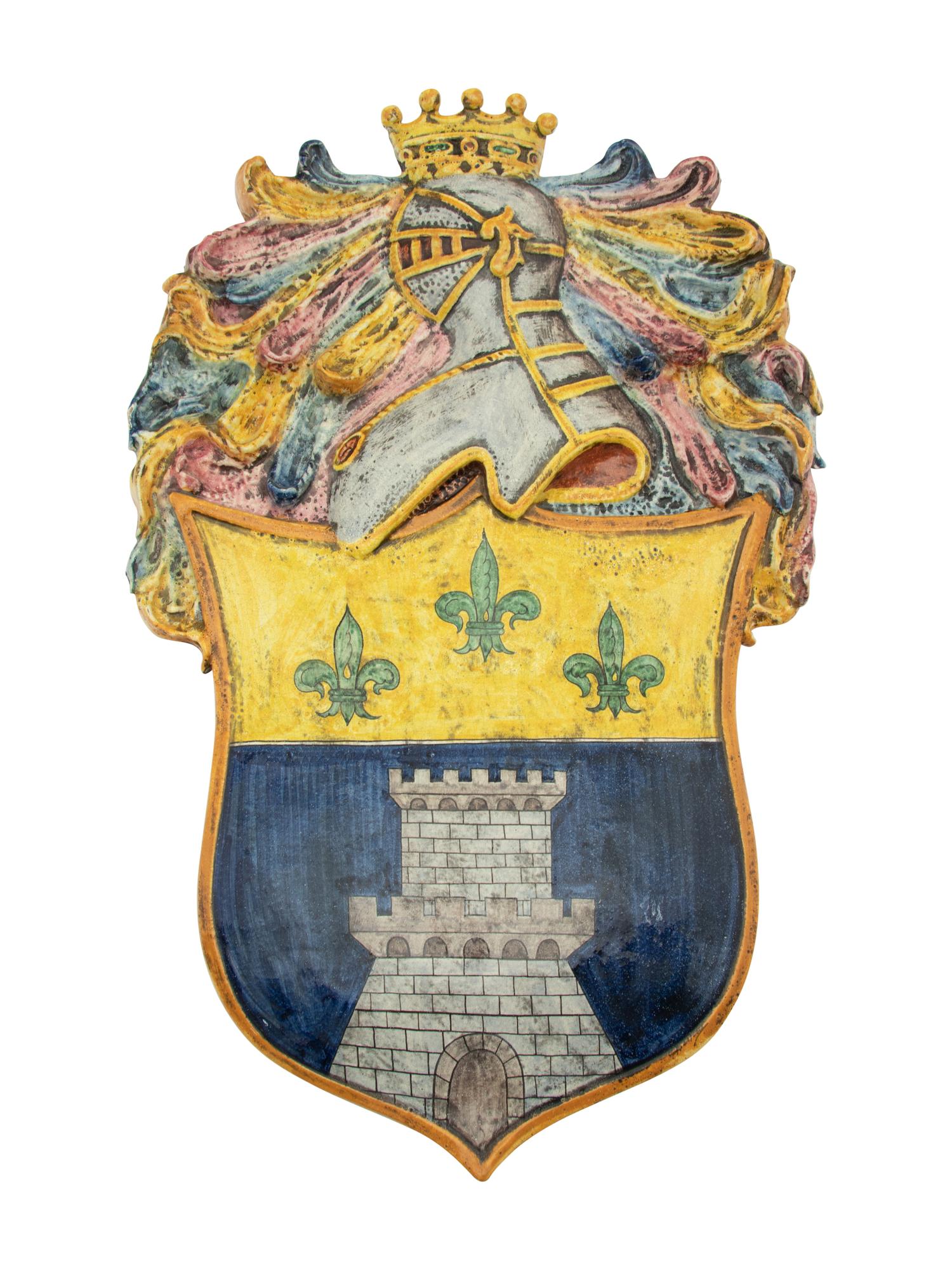 Four Italian Majolica Armorial Plaques