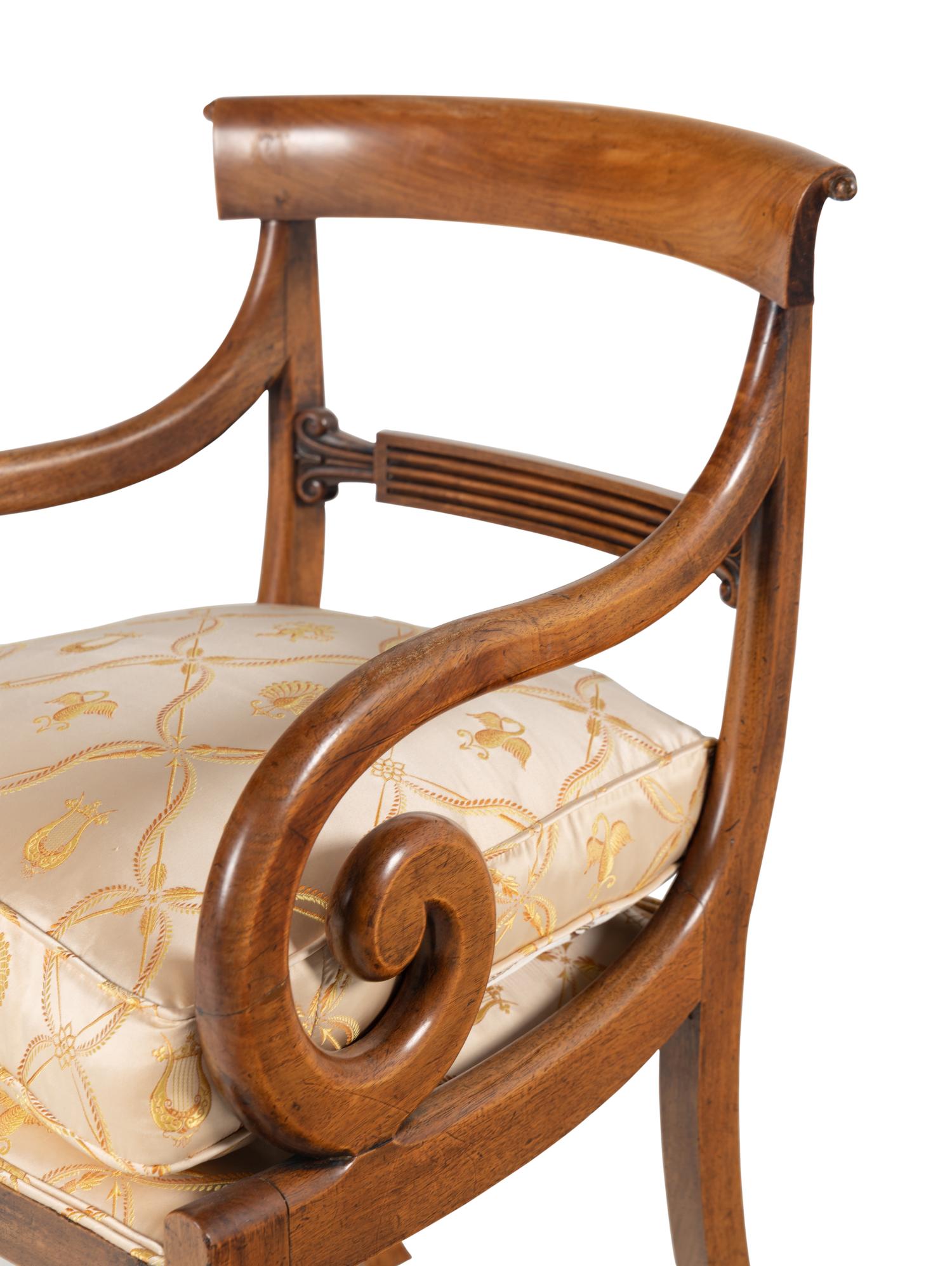 A Pair of Louis Philippe Walnut Armchairs