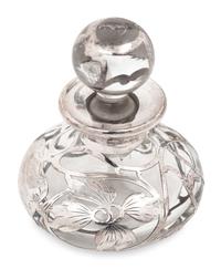 Five Victorian Silver Mounted Glass Scent Bottles