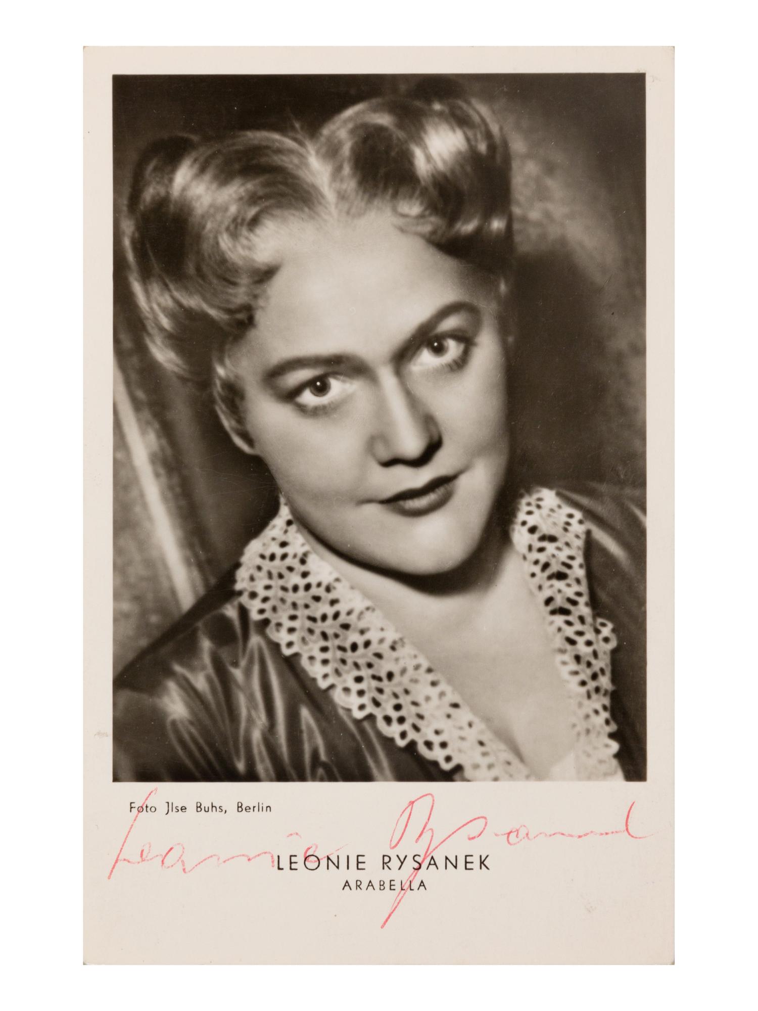 [20TH-CENTURY OPERA SINGERS]. A group of 6 signed photographs or photographic postcards of opera singers from the 1950s-1960s, comprising images of: