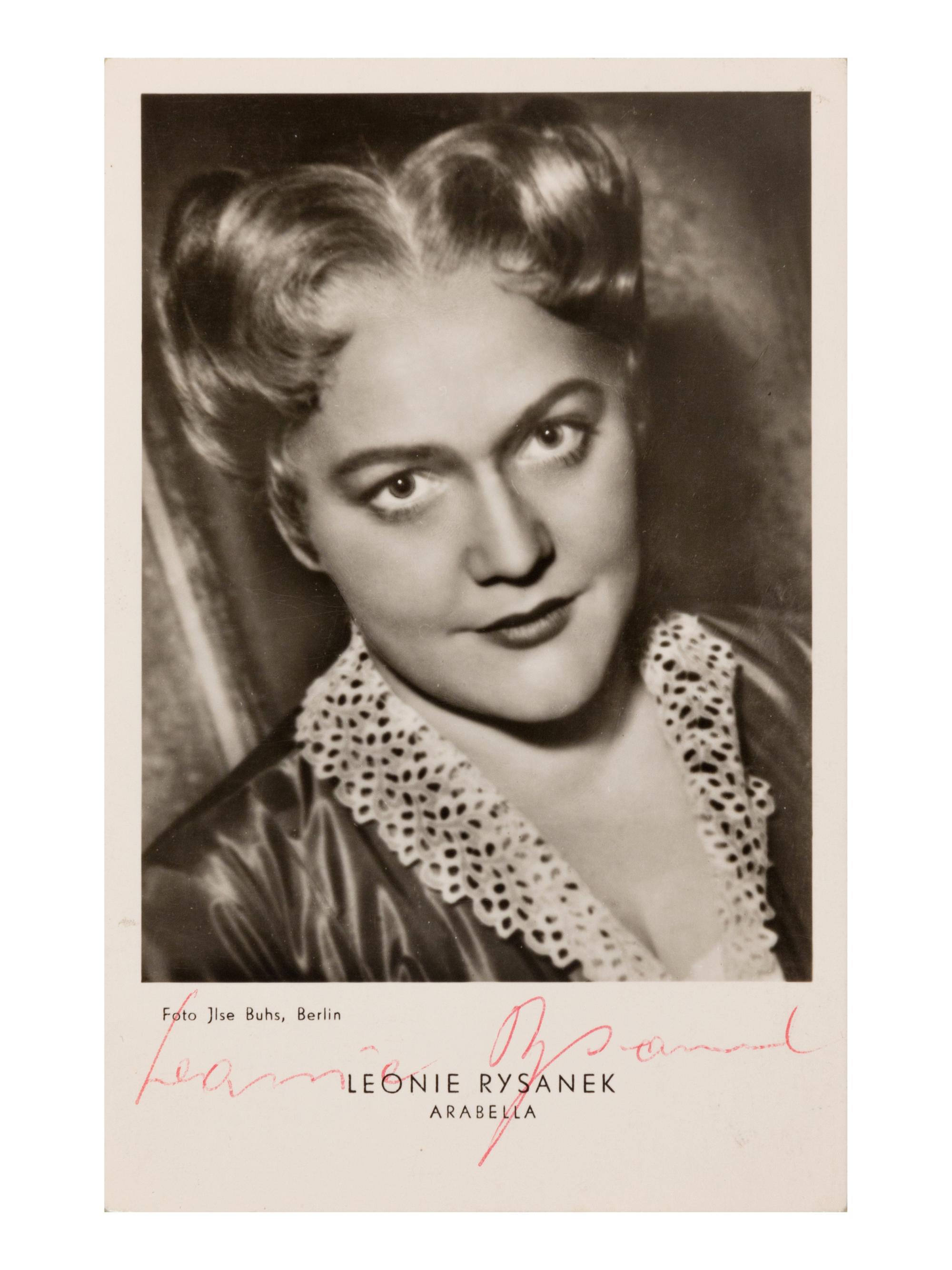 [20TH-CENTURY OPERA SINGERS]. A group of 6 signed photographs or photographic postcards of opera singers from the 1950s-1960s, comprising images of: