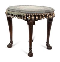 A George II Style Carved Walnut Scagliola-Top Side Table
