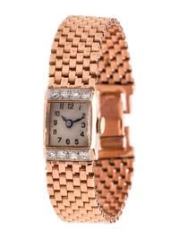 RETRO, 14K ROSE GOLD AND DIAMOND WRISTWATCH