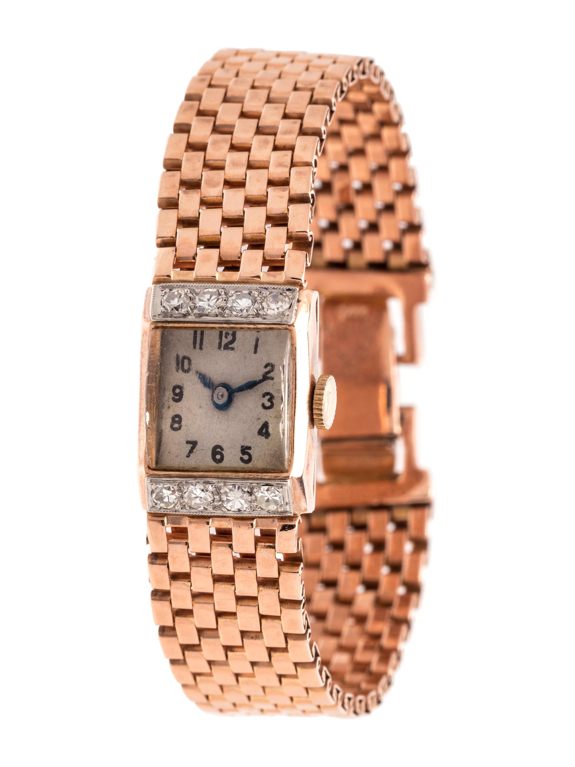 RETRO, 14K ROSE GOLD AND DIAMOND WRISTWATCH