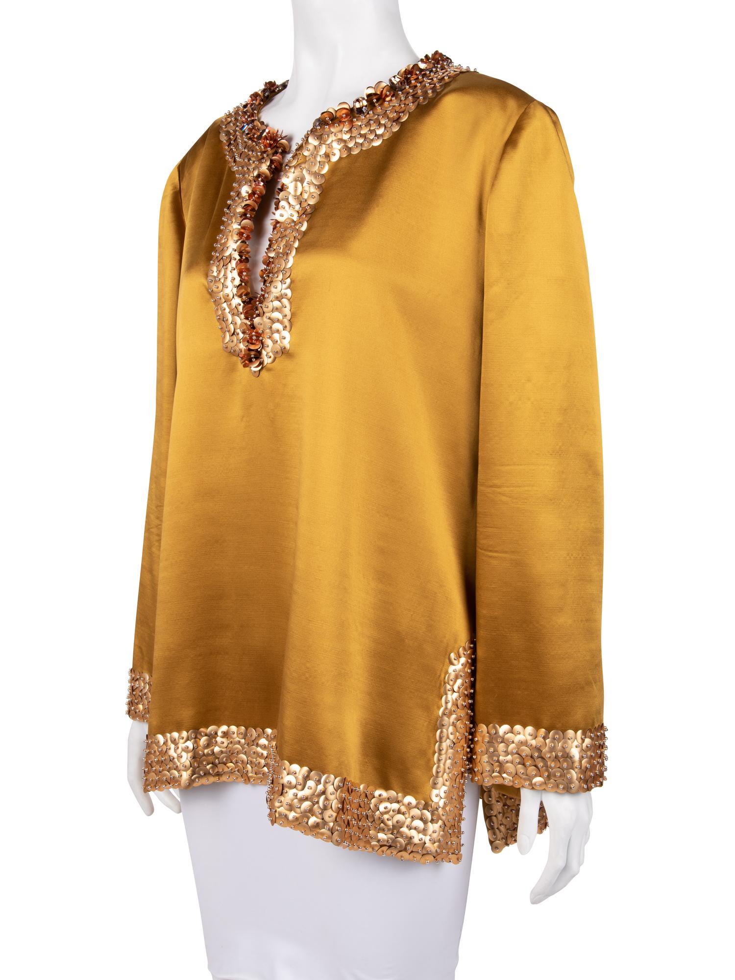 Givenchy Haute Couture Embellished Satin Top, 1980-90s