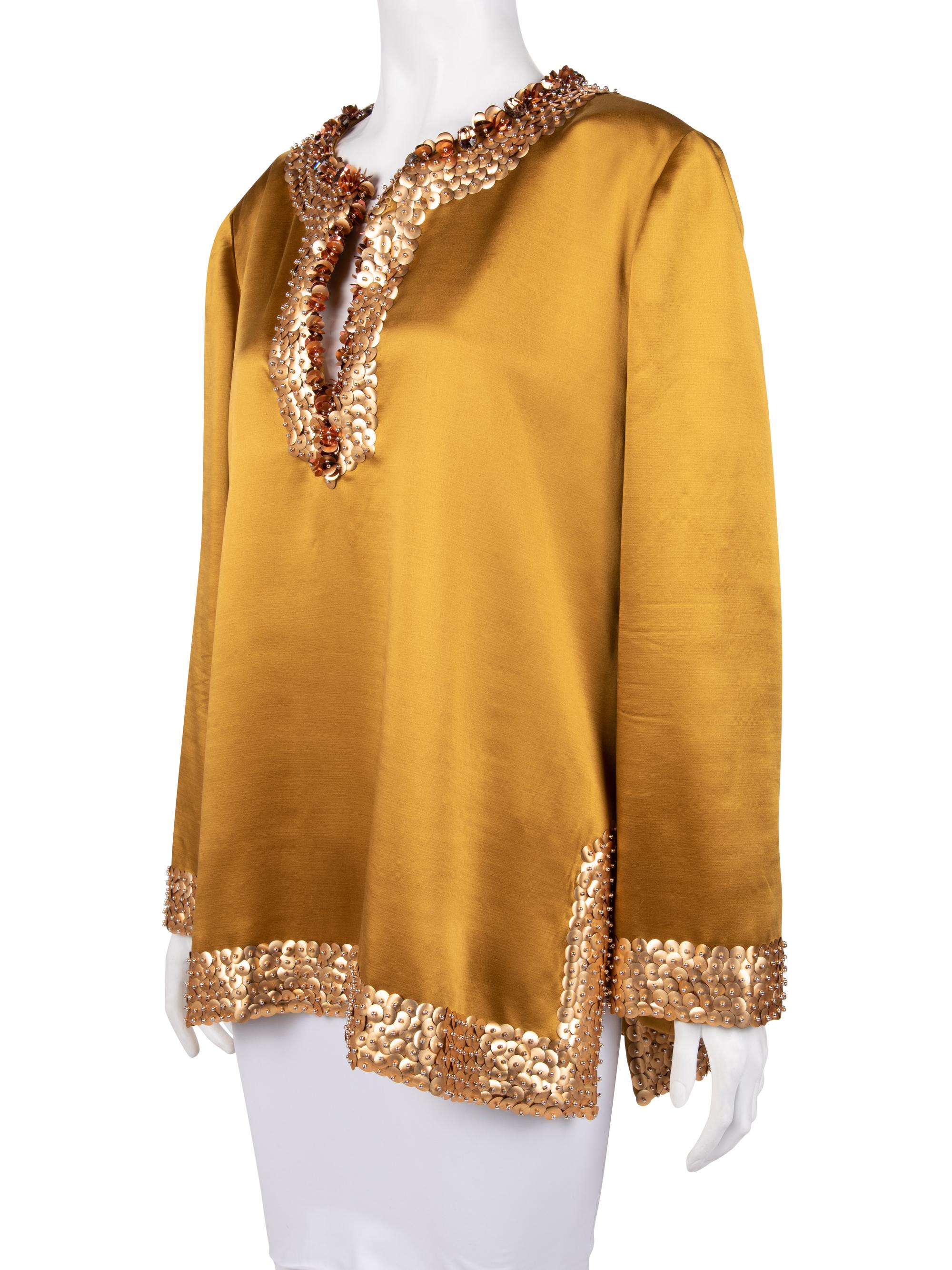 Givenchy Haute Couture Embellished Satin Top, 1980-90s