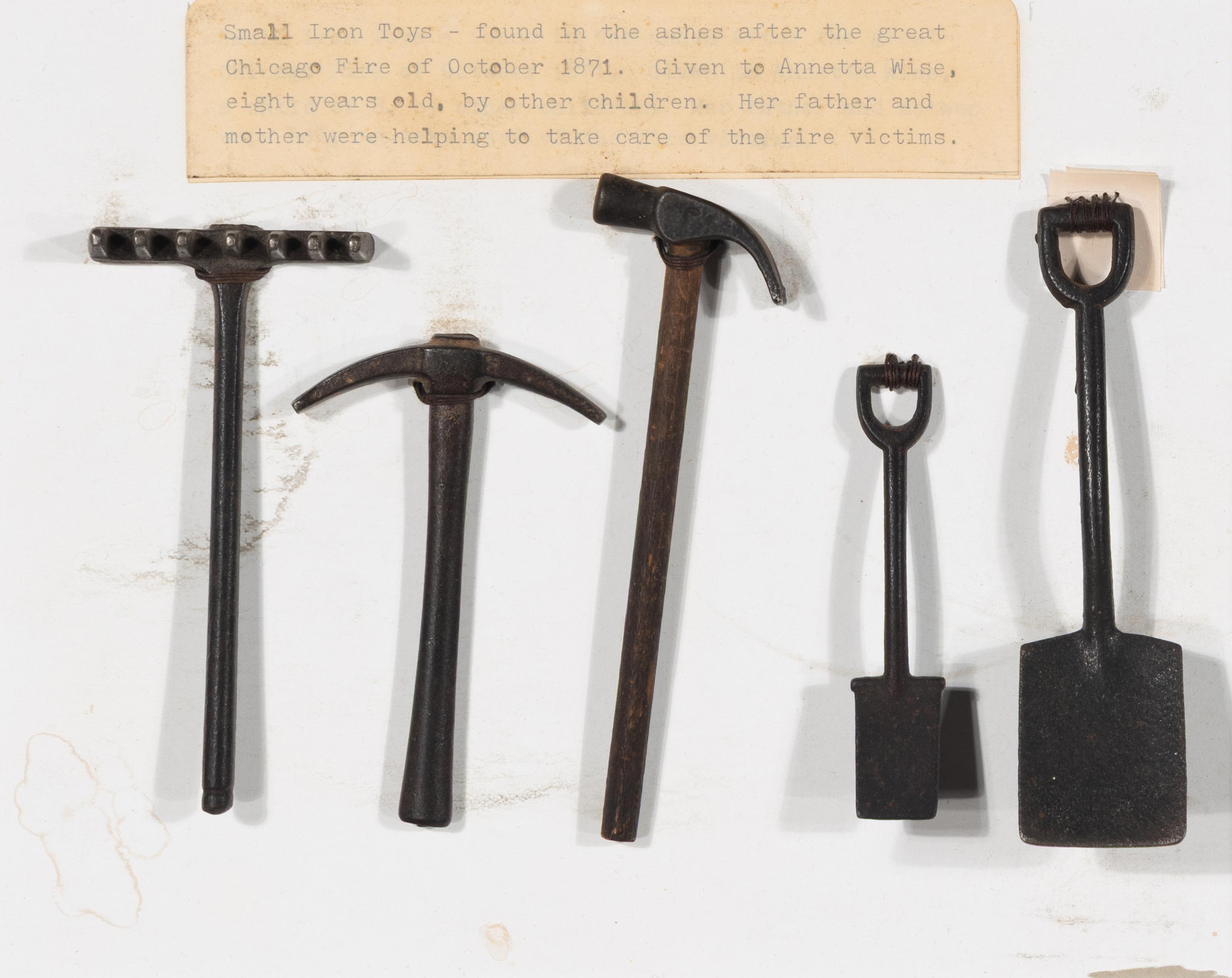 [Chicago Fire]. A group of artifacts salvaged from the wreckage of the Great Chicago Fire, comprising: