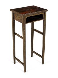 A Chinoiserie Lacquered and Mother-of-Pearl Decorated Side Table