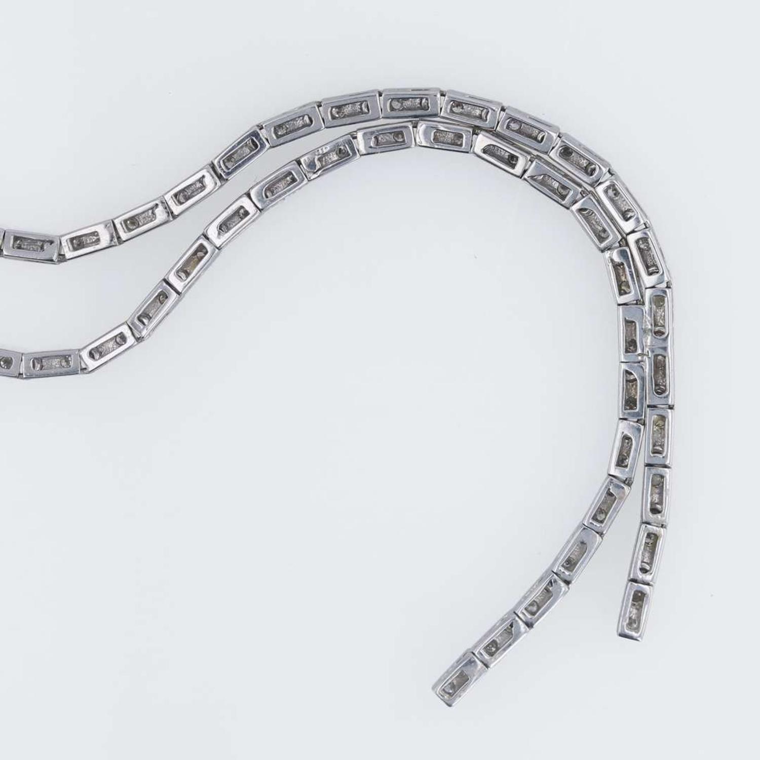 A 14K White Gold and Diamond Necklace