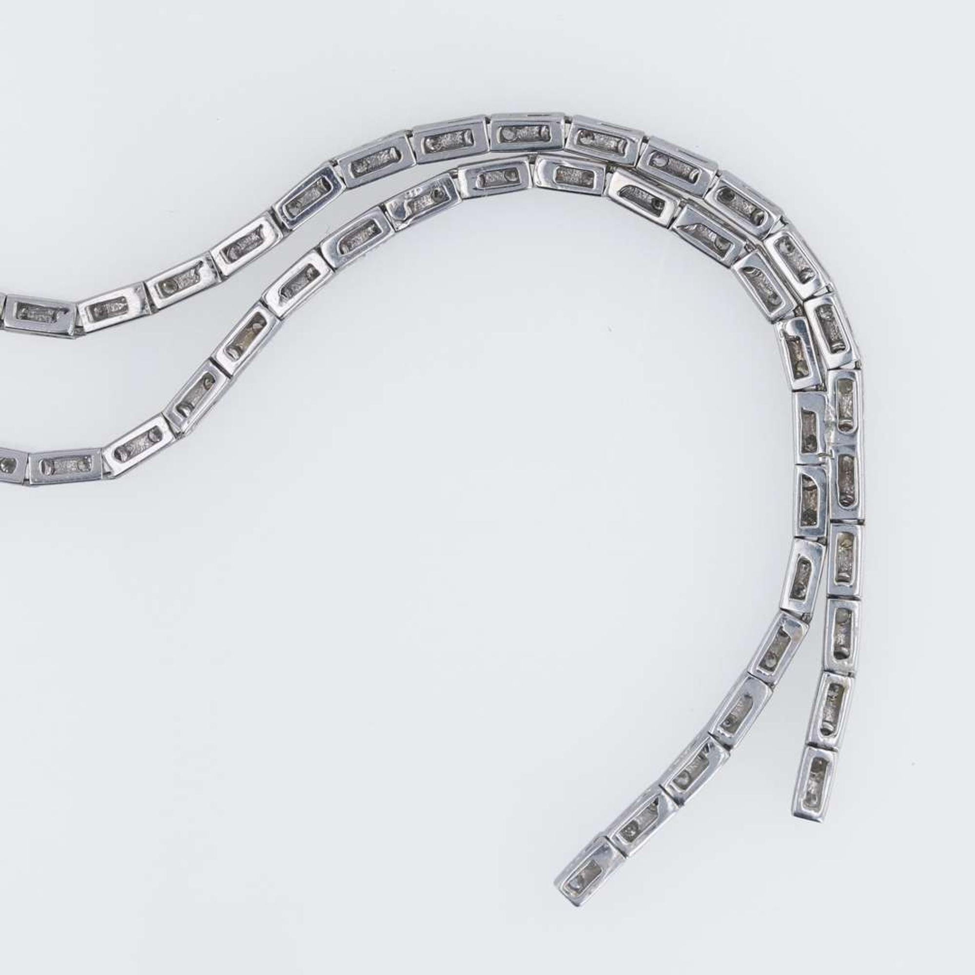 A 14K White Gold and Diamond Necklace