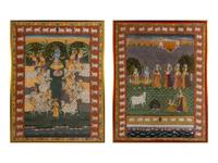 Two Indian Pichwais, Second Half of 20th Century