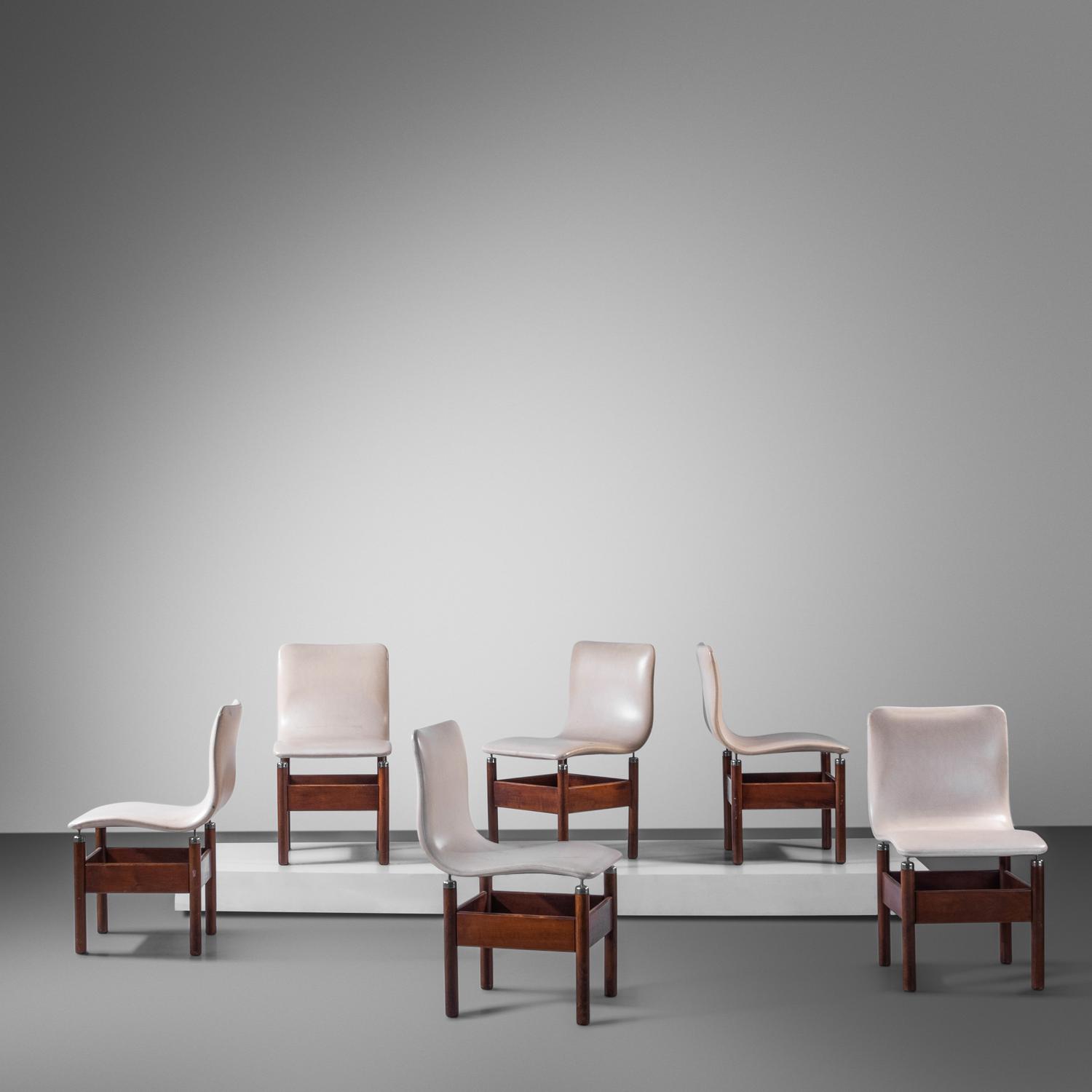 Set of Six Dining Chairs, c. 1966 Saporiti, Italy