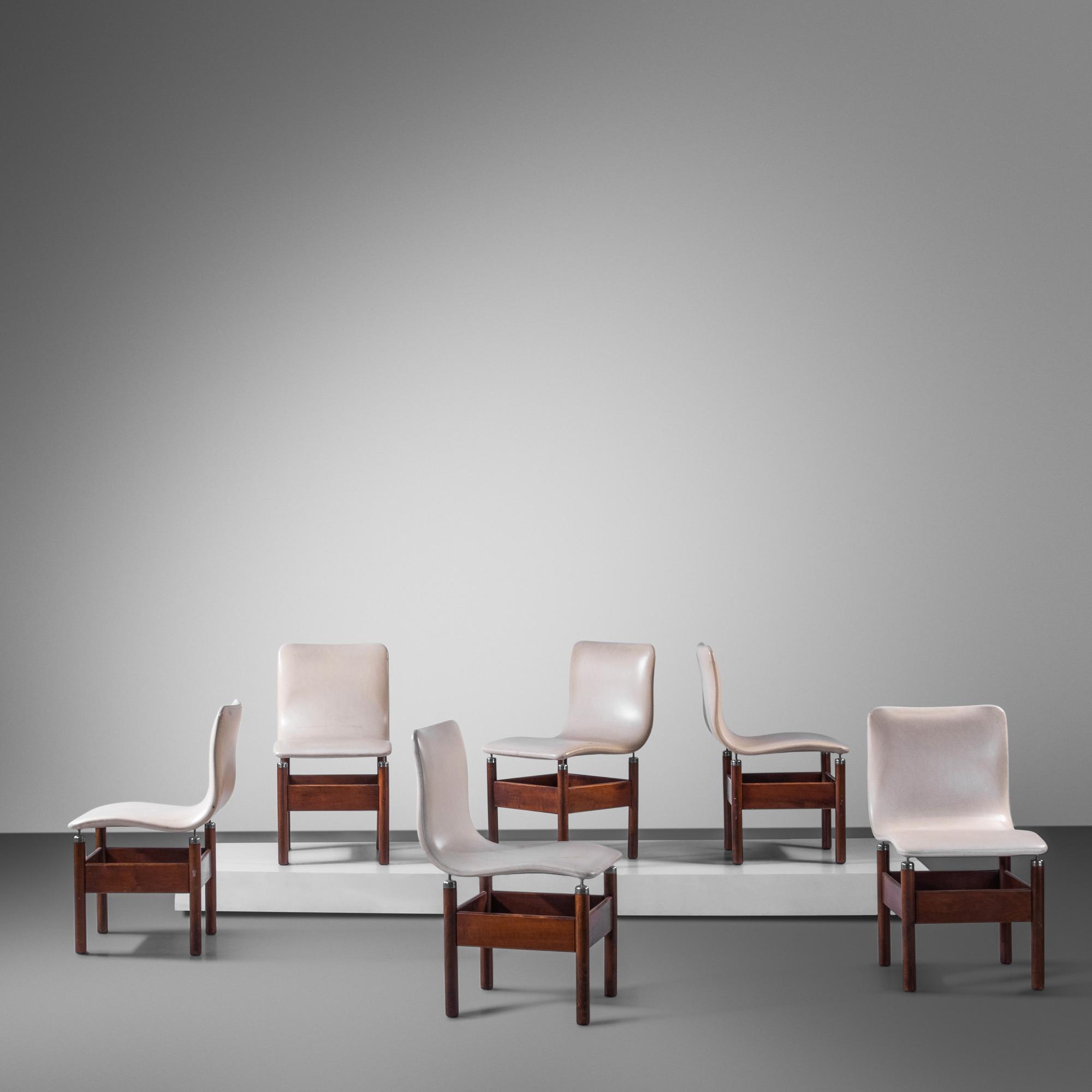 Set of Six Dining Chairs, c. 1966 Saporiti, Italy