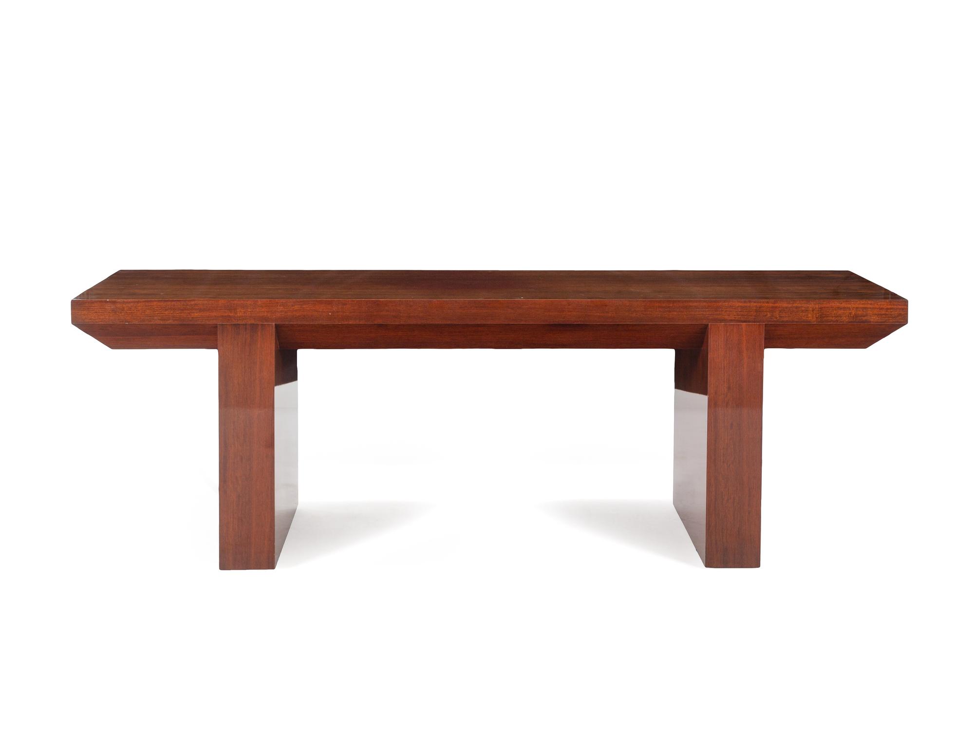 A Mahogany Veneer Console Table Attributed to Dakota Jackson