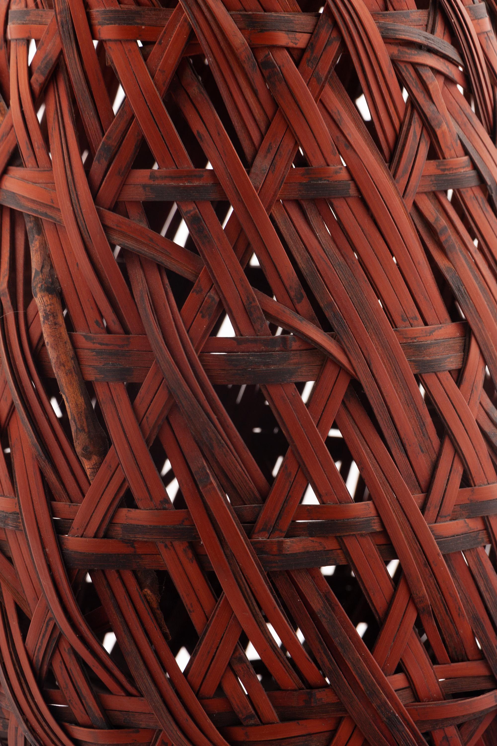 Two Japanese Bamboo Ikebana Baskets [Basket pictured on left to be returned to client; not included in donation group]