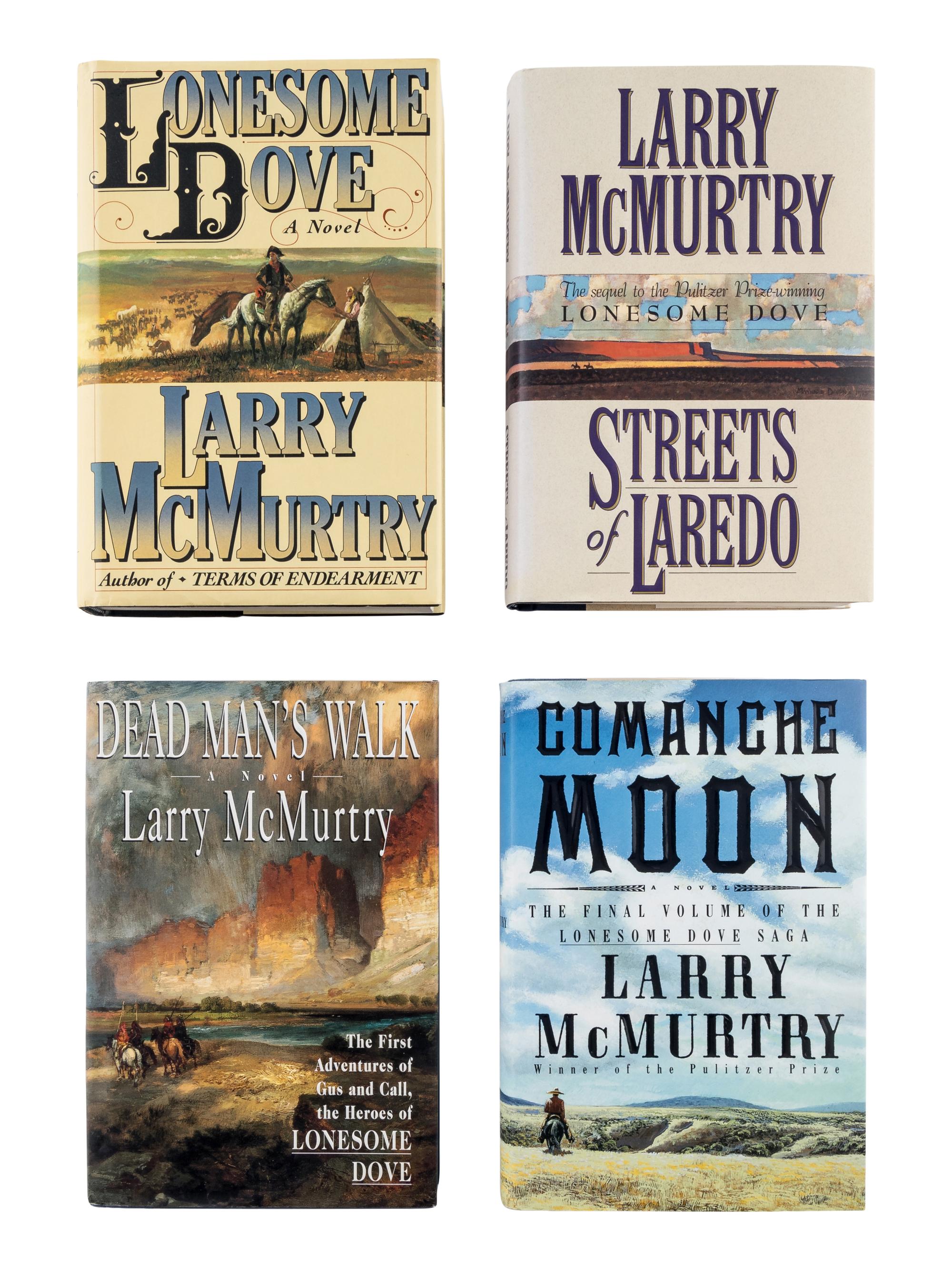 McMURTRY, Larry (1936-2021). A group of 4 FIRST EDITION works from McMurtry’s Lonesome Dove series, MANY SIGNED, comprising: