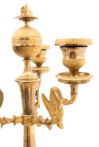 A Pair of Louis Philippe Gilt Bronze Three-Light Candelabra