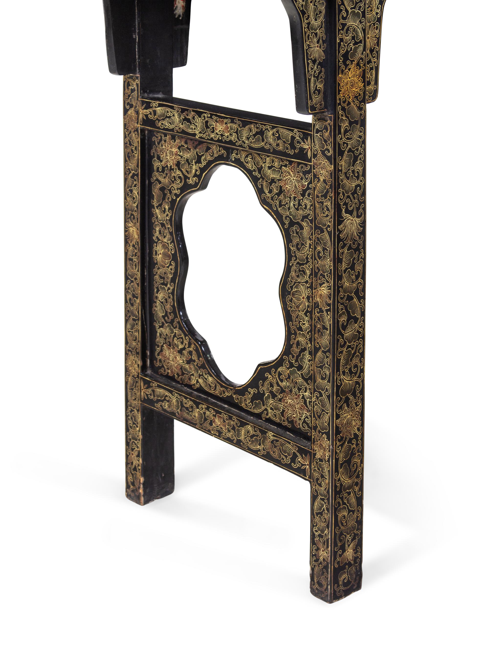 A Gilt Decorated Black Lacquered Altar Table