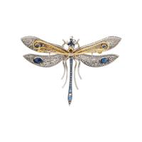 EVELYN CLOTHIER, DIAMOND AND SAPPHIRE DRAGONFLY BROOCH