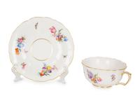 Eleven Meissen and Various Other Porcelain Teacups and Saucers — 19TH/20TH CENTURY