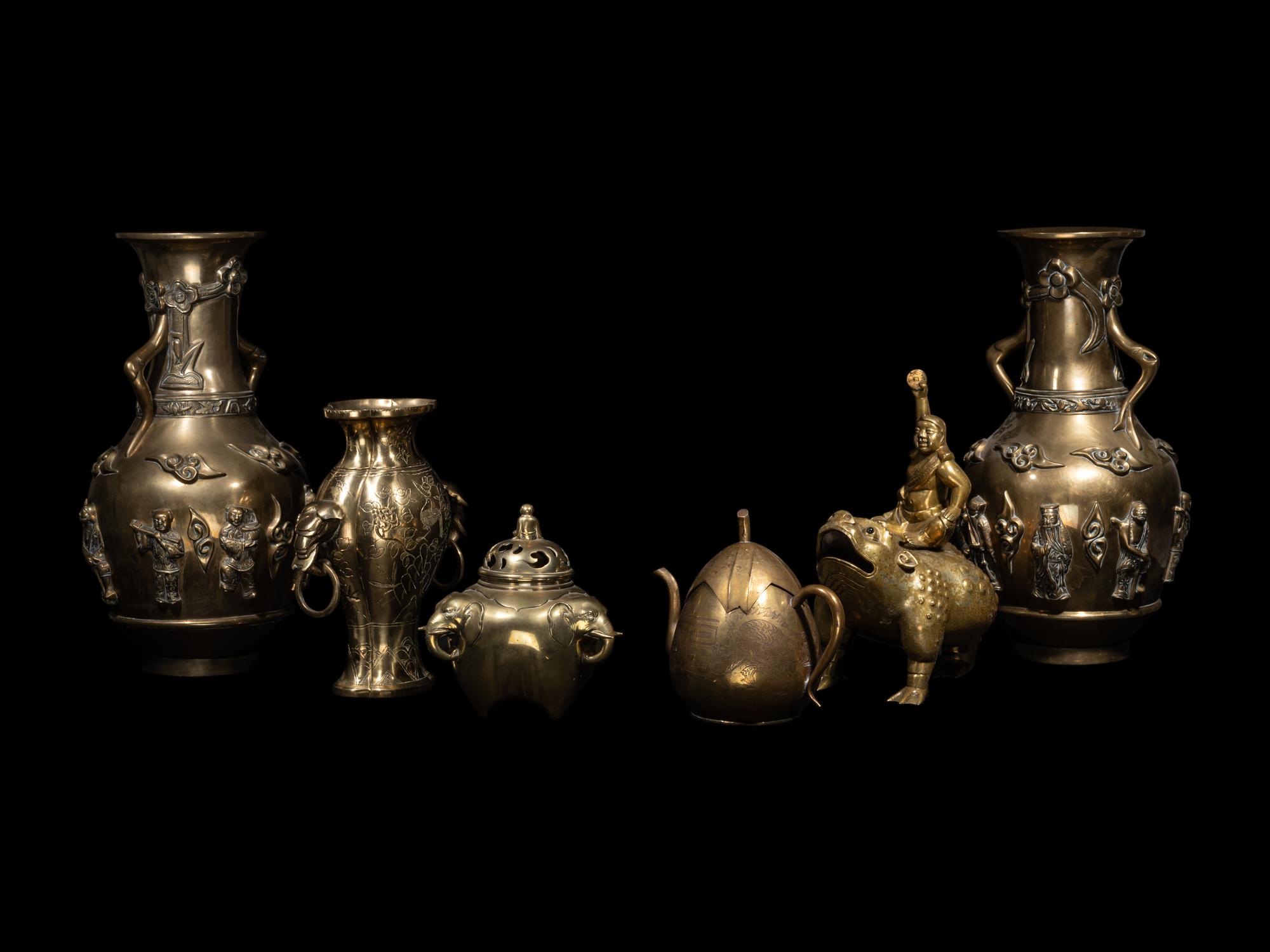 Six Japanese Copper Vessels