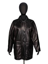 Lora Piana, Black Nappa Leather Coat