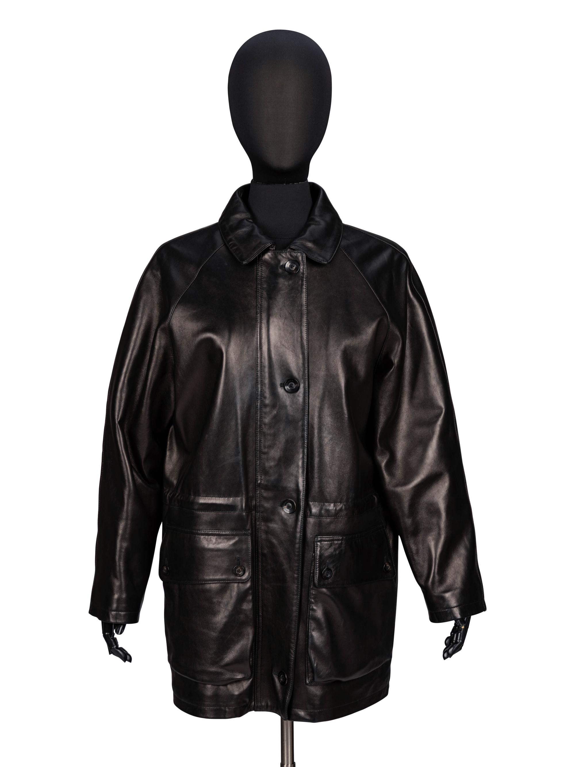 Lora Piana, Black Nappa Leather Coat