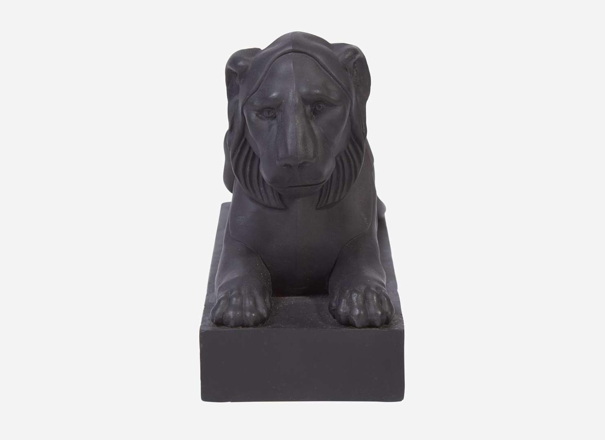 A Wedgwood Black Basalt Figure of a Lion Couchant