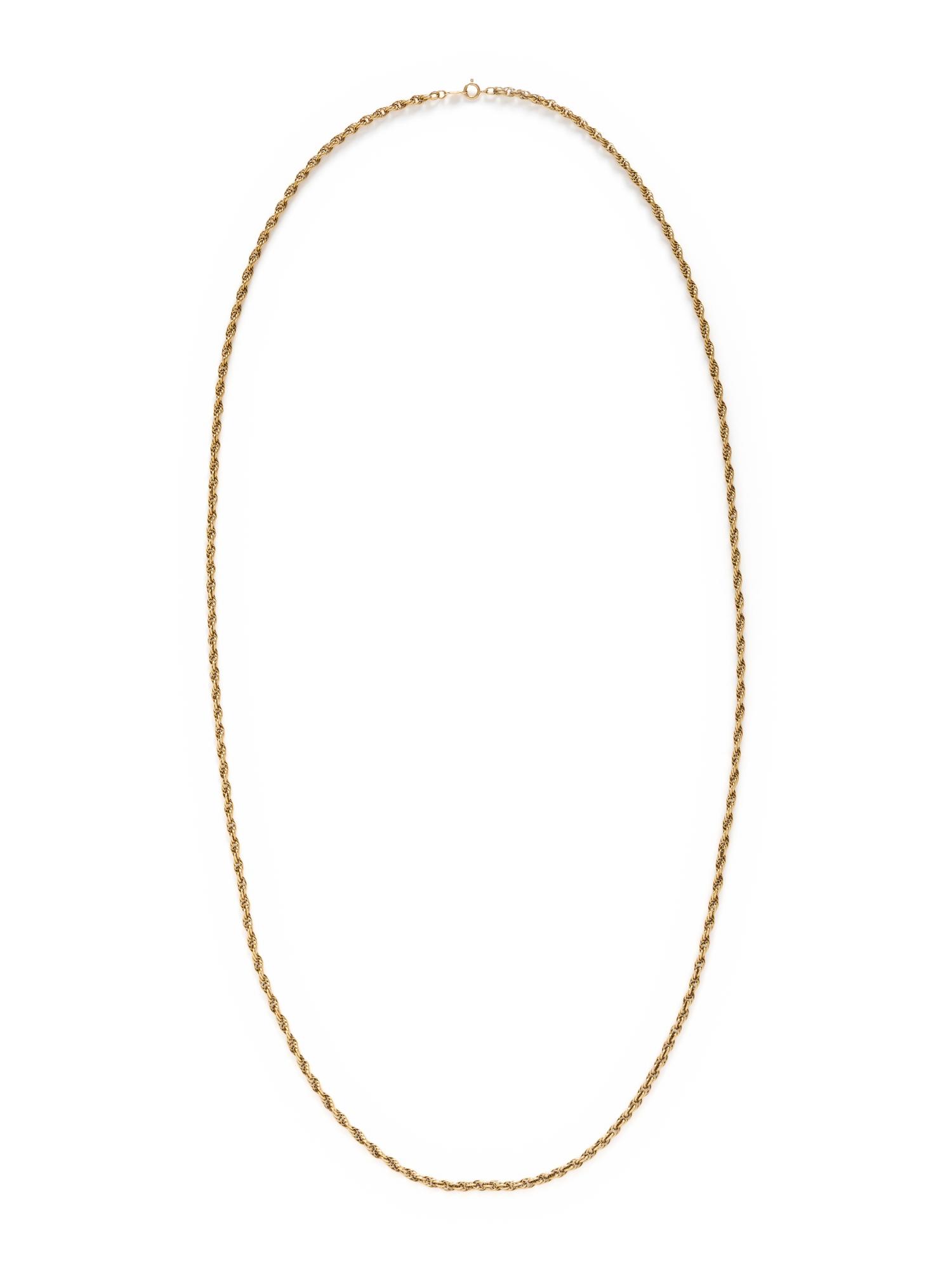 YELLOW GOLD ROPE CHAIN NECKLACE
