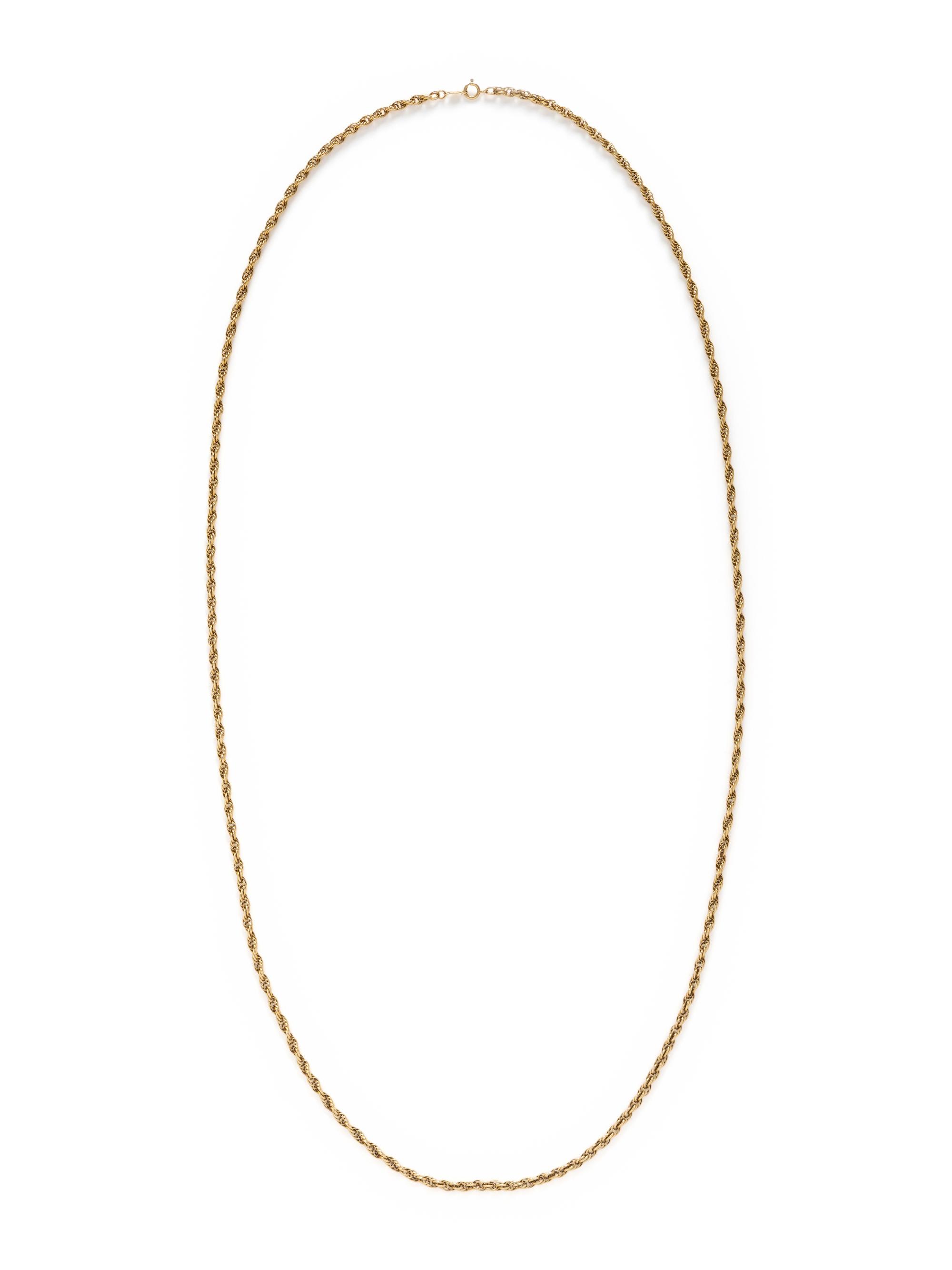 YELLOW GOLD ROPE CHAIN NECKLACE
