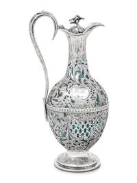 An Early Victorian Silver and Glass Claret Jug