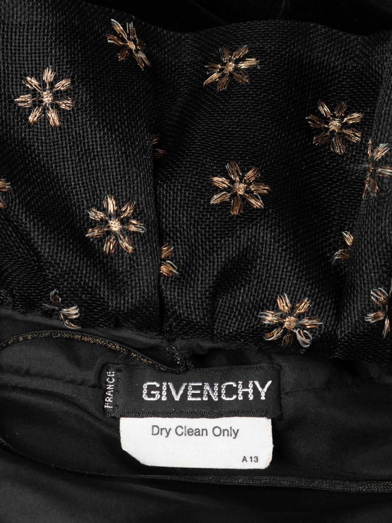 Givenchy Haute Couture Floral Embroidered Evening Dress, 1970-90s