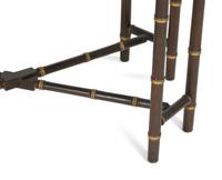 A Brass-Mounted Black and Gilt Lacquer Tray Top Table and Stand