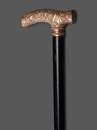 A Victorian Gold Handled Walking Stick