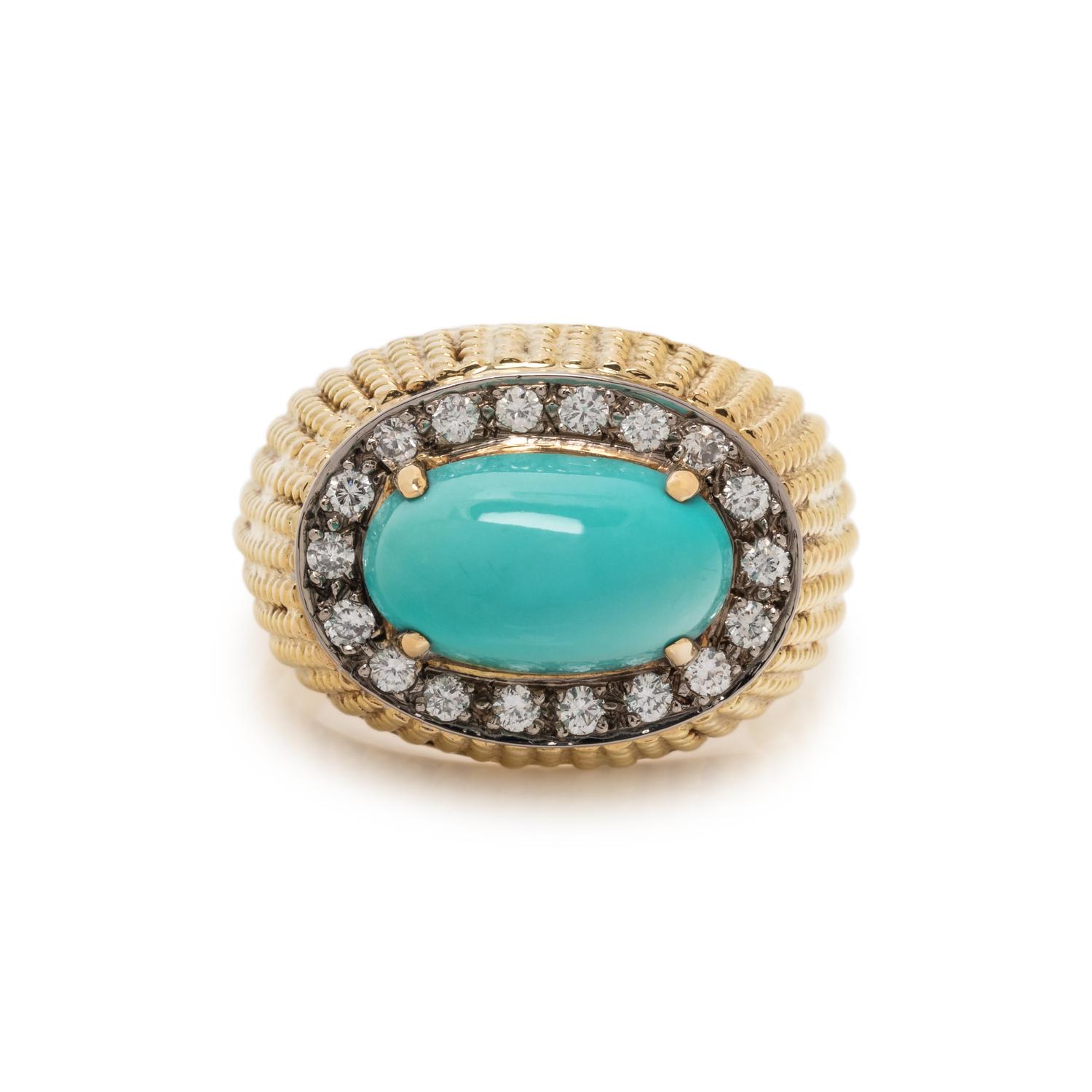TURQUOISE AND DIAMOND RING