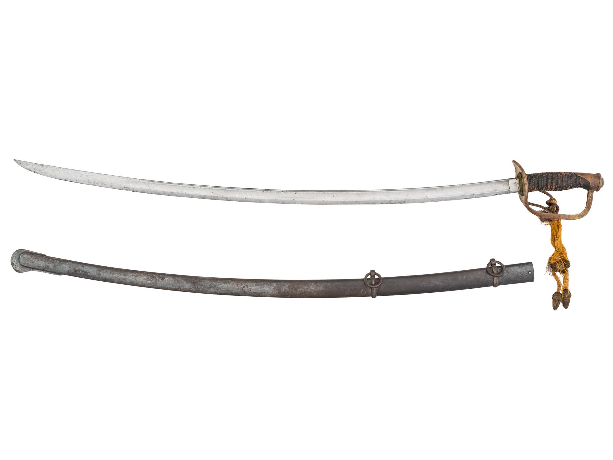 [CIVIL WAR]. Model 1860 cavalry saber with possible identification to the Buffalo Soldier 9th Cavalry. Trenton, NJ: Emerson & Silver, 1865.